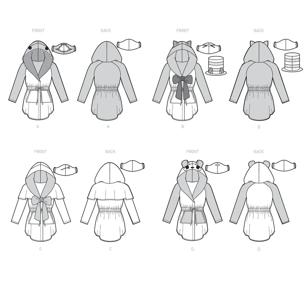 Simplicity Sewing Pattern 9354 R11147 Jacket Costume Masks Hat Misses Size XS-XL